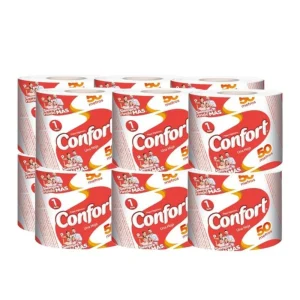 Papel Higiénico Confort Hoja Simple 12 Rollos 50 m