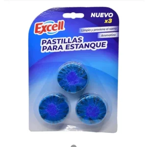 Pastilla Estanque EXCELL Azul 40 g  X 3 UNIDADES