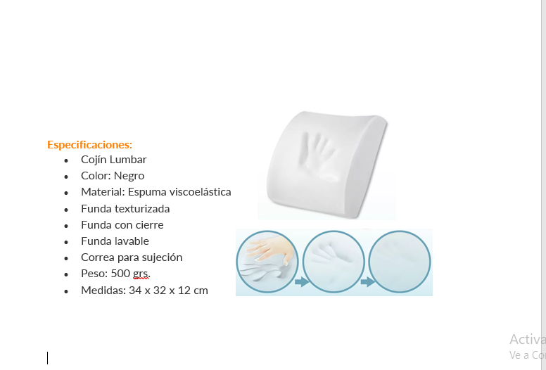 Descripcion Cojin